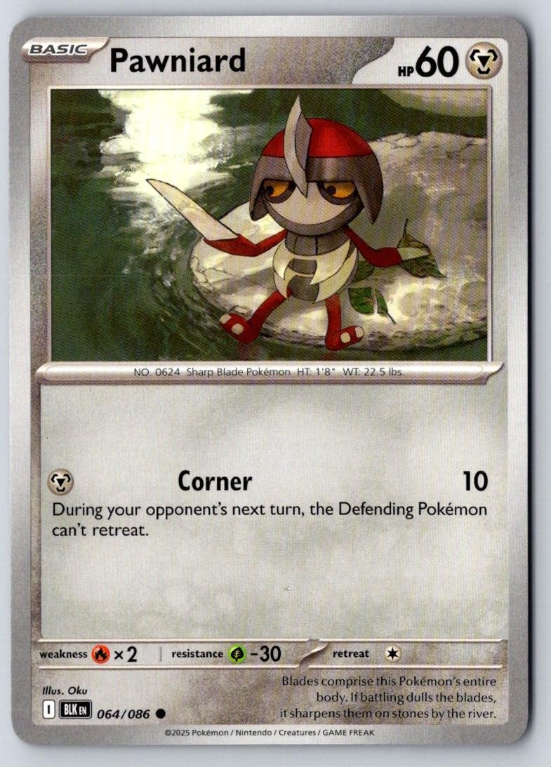 Pawniard 064/086 Common Black Bolt Pokemon Near Mint