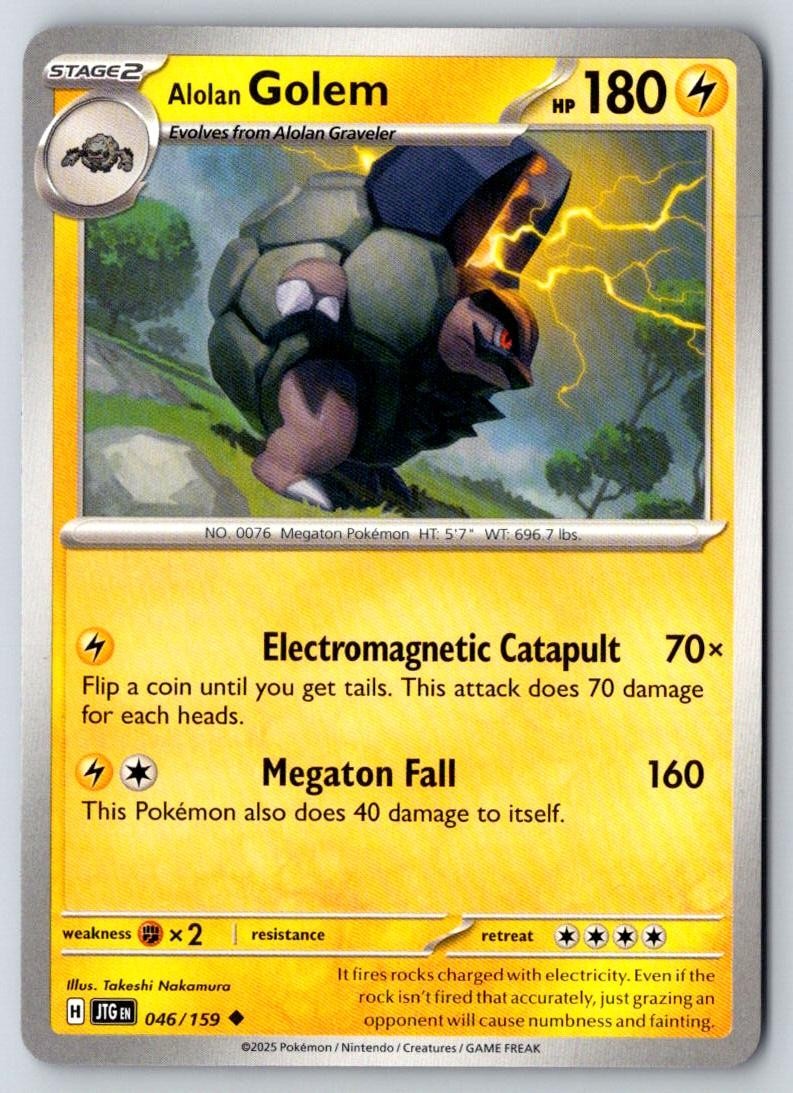 Alolan Golem 046/159 Uncommon Journey Together Pokemon Near Mint