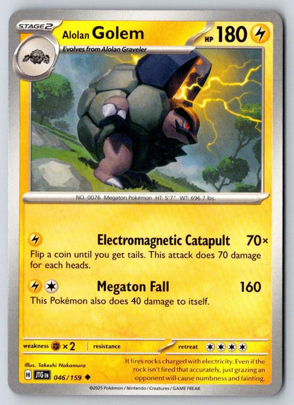 Alolan Golem 046/159 Uncommon Journey Together Pokemon Near Mint