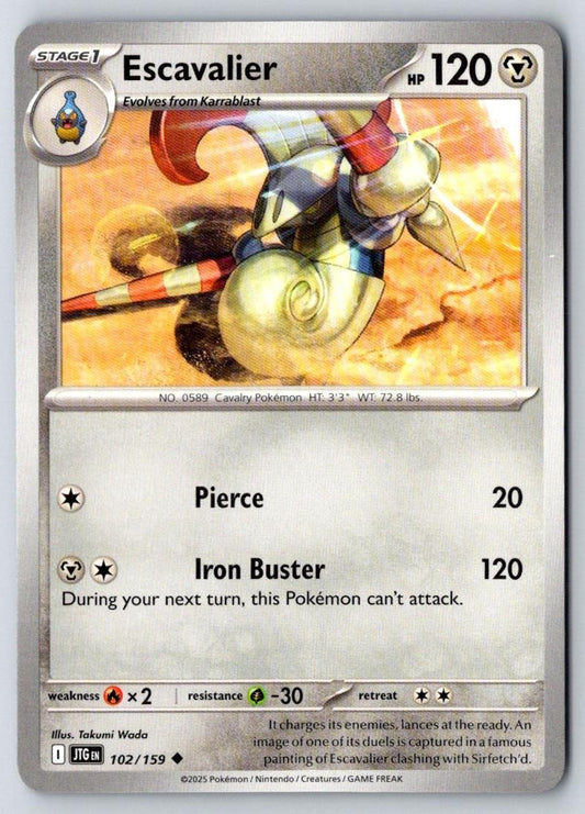 Escavalier 102/159 Uncommon Journey Together Pokemon Near Mint
