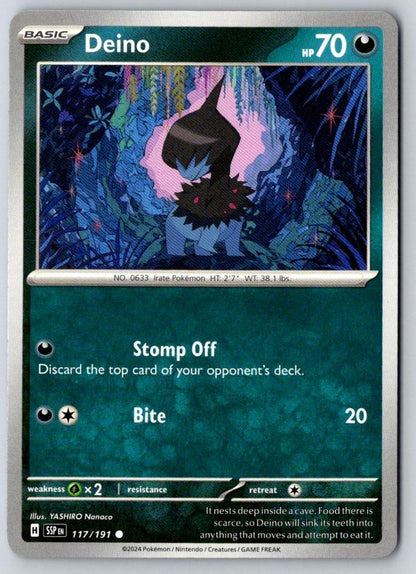 Deino 117/191 Common Surging Sparks Pokemon Near Mint