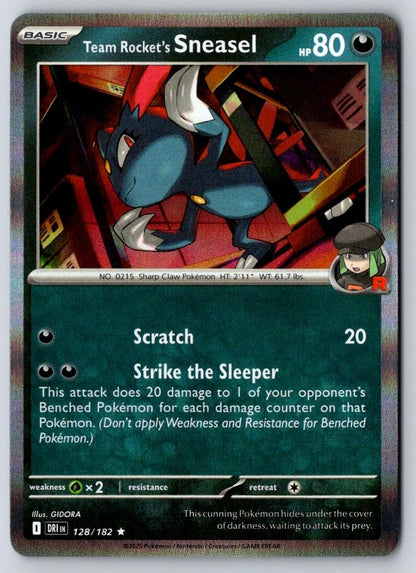 Team Rocket's Sneasel 128/182 Rare Destined Rivals Pokemon Holo Near Mint