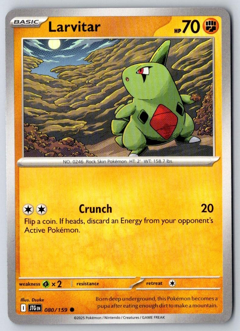 Larvitar 080/159 Common Journey Together Pokemon Near Mint