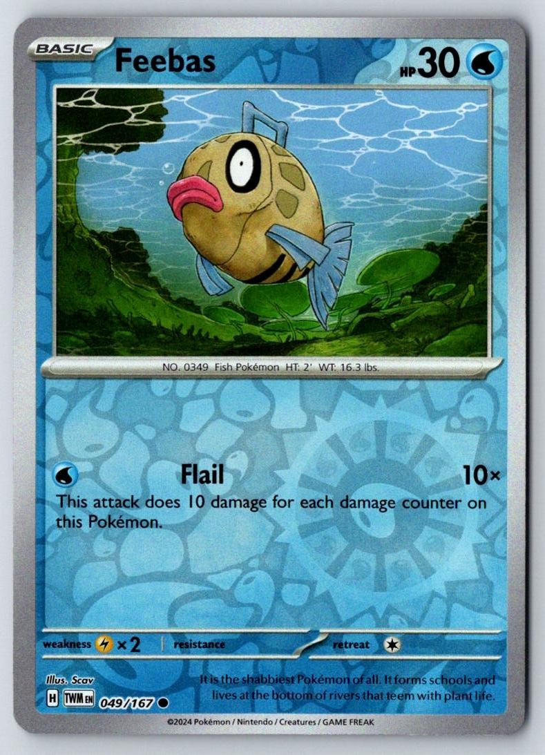 Feebas 049/167 Common Twilight Masquerade Pokemon Near Mint