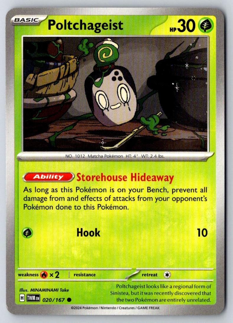 Poltchageist 020/167 Common Twilight Masquerade Pokemon Near Mint