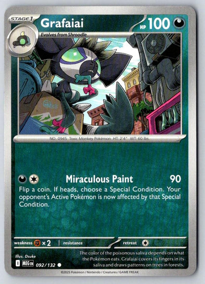 Grafaiai 092/132 Common Mega Evolution Pokemon Near Mint