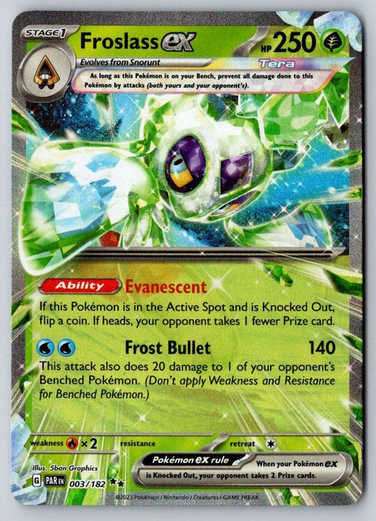 Froslass ex 003/182 Double Rare Paradox Rift Pokemon Near Mint