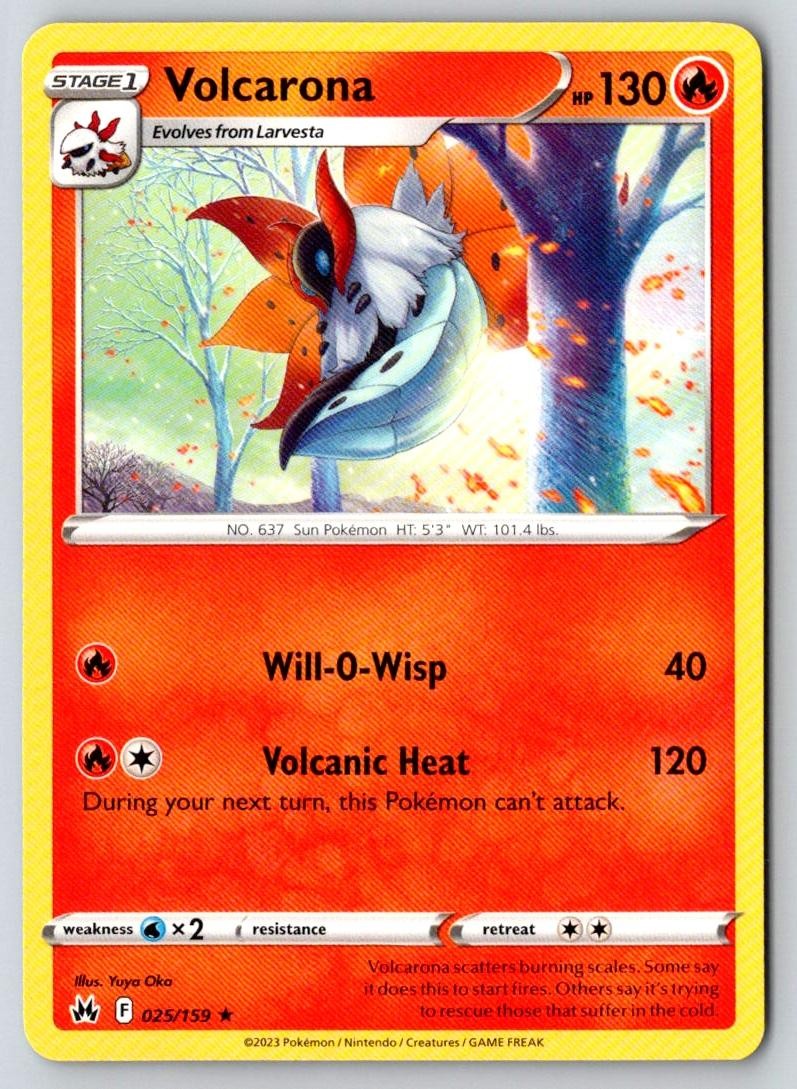 Volcarona 025/159 Rare Crown Zenith Pokemon Near Mint