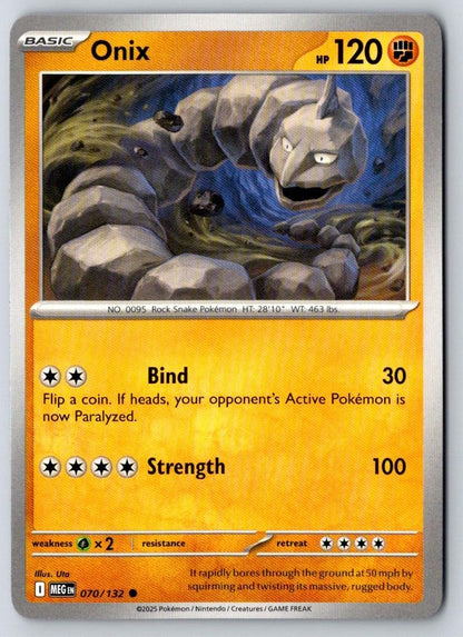 Onix 070/132 Common Mega Evolution Pokemon Near Mint