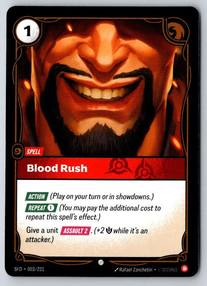 Blood Rush 003/221 Common Spiritforged Riftbound Near Mint
