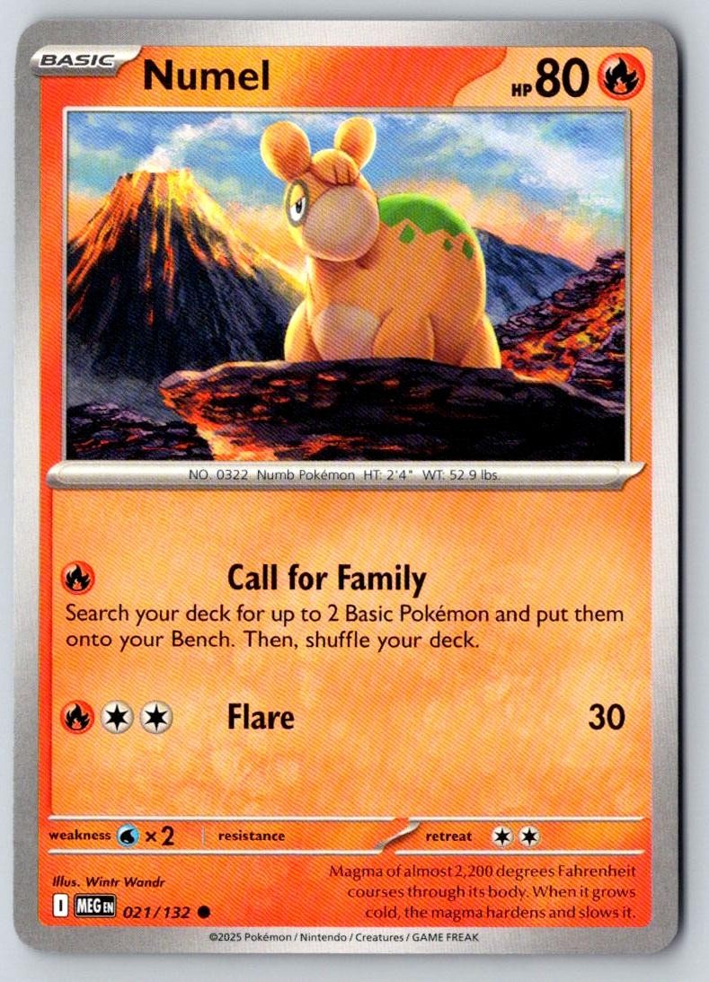 Numel 021/132 Common Mega Evolution Pokemon Near Mint