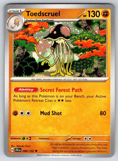 Toedscruel 089/159 Uncommon Journey Together Pokemon Near Mint