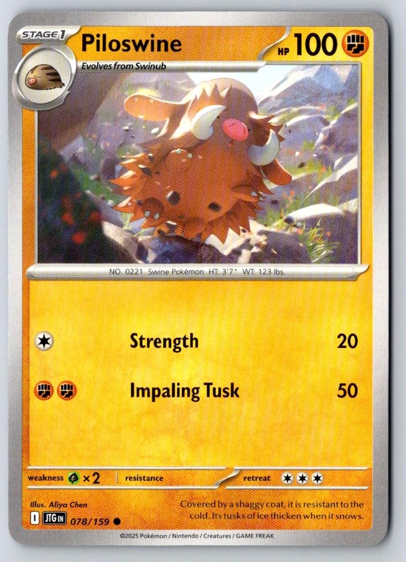 Piloswine 078/159 Common Journey Together Pokemon Near Mint