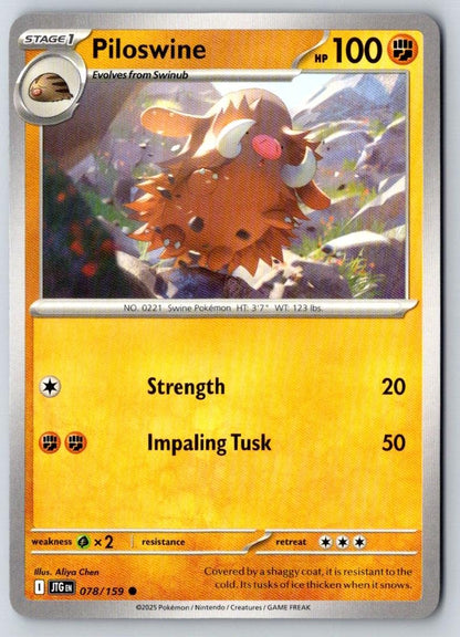 Piloswine 078/159 Common Journey Together Pokemon Near Mint