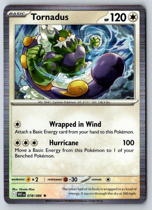 Tornadus 078/086 Holo Rare White Flare Pokemon Near Mint