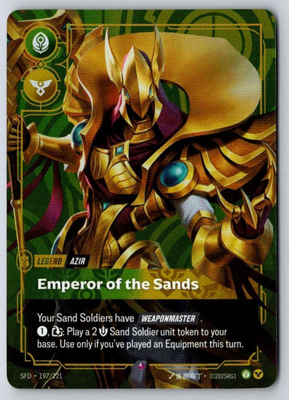 Azir - Emperor of the Sands 197/221 Rare Spiritforged Riftbound Foil Near Mint