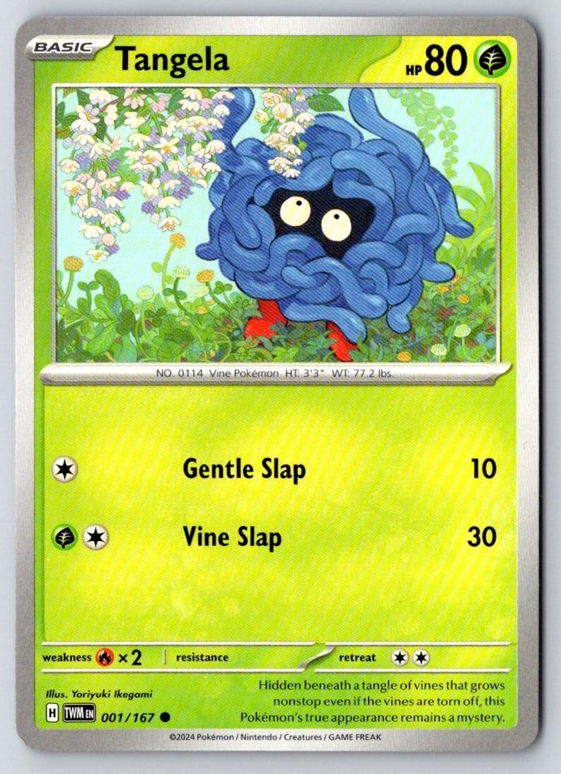 Tangela 001/167 Common Twilight Masquerade Pokemon Near Mint
