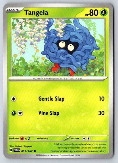 Tangela 001/167 Common Twilight Masquerade Pokemon Near Mint