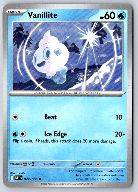 Vanillite 027/086 Common White Flare Pokemon Near Mint