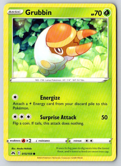 Grubbin 015/159 Common Crown Zenith Pokemon Near Mint