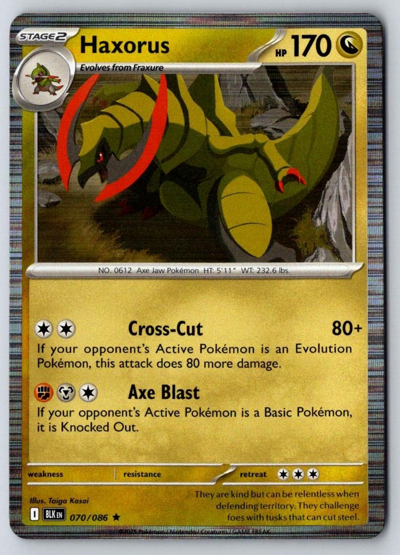 Haxorus 070/086 Holo Rare Black Bolt Pokemon Near Mint