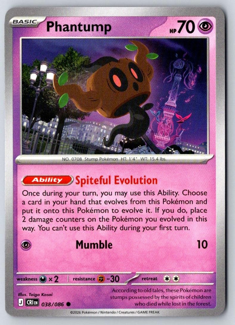 Phantump 038/086 Common Chaos Rising Pokemon Near Mint