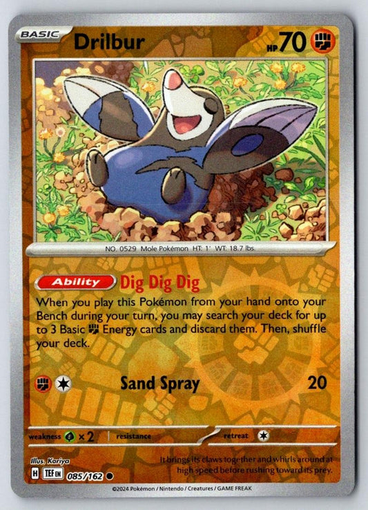 Drilbur 085/162 Common Temporal Forces Pokemon Near Mint
