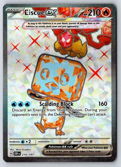 Eiscue ex 210/197 Ultra Rare Obsidian Flames Pokemon Holo Near Mint