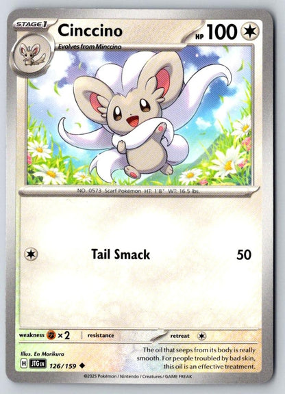 Cinccino 126/159 Uncommon Journey Together Pokemon Near Mint