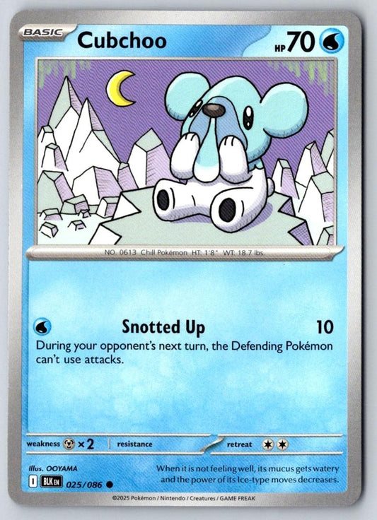 Cubchoo 025/086 Common Black Bolt Pokemon Near Mint