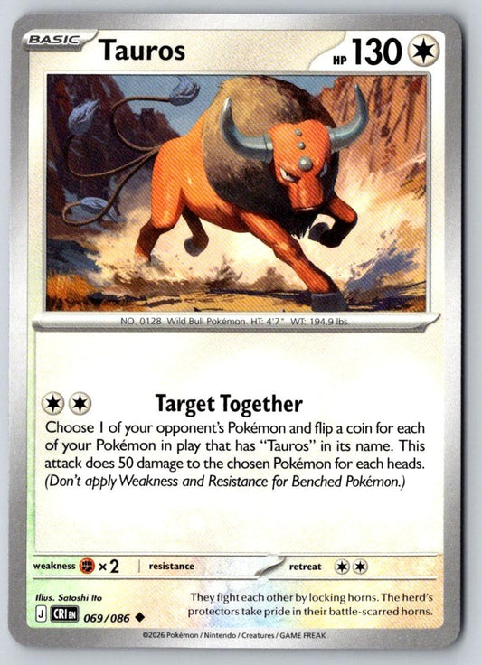 Tauros 069/086 Uncommon Chaos Rising Pokemon Near Mint