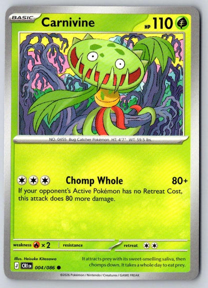 Carnivine 004/086 Common Chaos Rising Pokemon Near Mint
