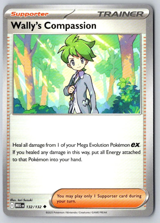 Wally's Compassion 132/132 Uncommon Mega Evolution Pokemon Near Mint