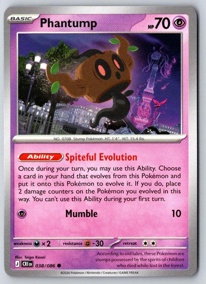 Phantump 038/086 Common Chaos Rising Pokemon Near Mint