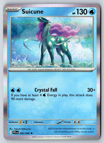 Suicune 026/094 Rare Phantasmal Flames Pokemon Holo Near Mint