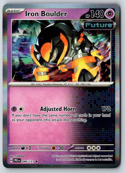 Iron Boulder 046/131 Holo Rare Prismatic Evolutions Pokemon Near Mint