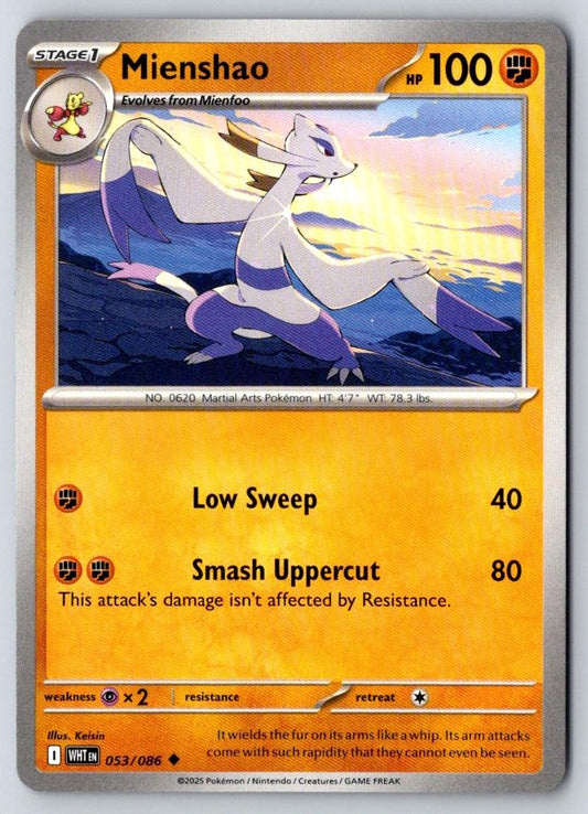 Mienshao 053/086 Uncommon White Flare Pokemon Near Mint