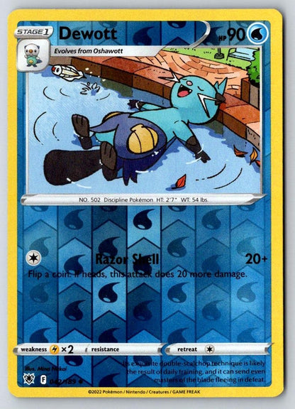 Dewott 042/189 Uncommon Astral Radiance Pokemon Reverse Holo Near Mint