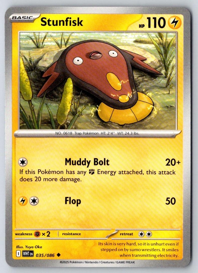 Stunfisk 035/086 Uncommon White Flare Pokemon Near Mint