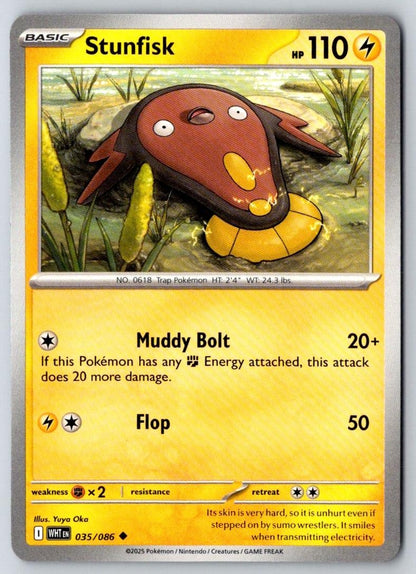 Stunfisk 035/086 Uncommon White Flare Pokemon Near Mint