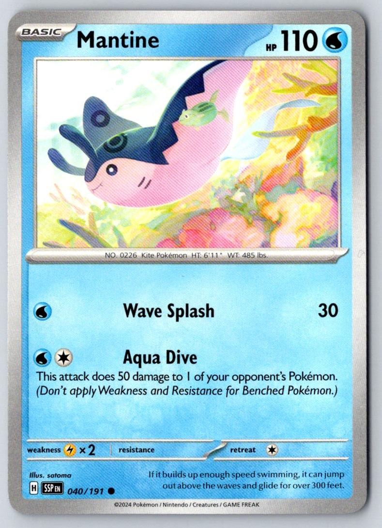 Mantine 040/191 Common Surging Sparks Pokemon Near Mint