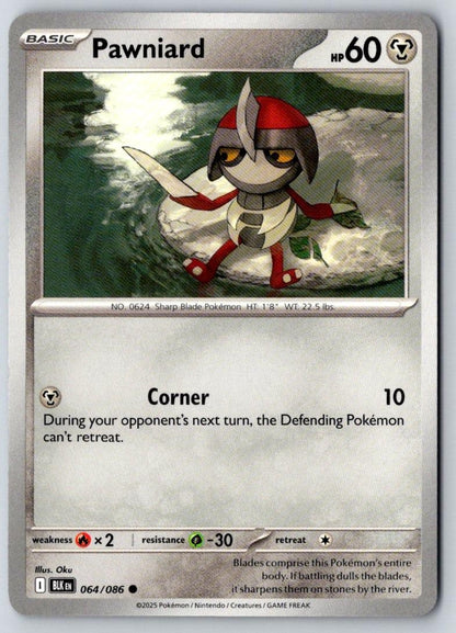 Pawniard 064/086 Common Black Bolt Pokemon Near Mint