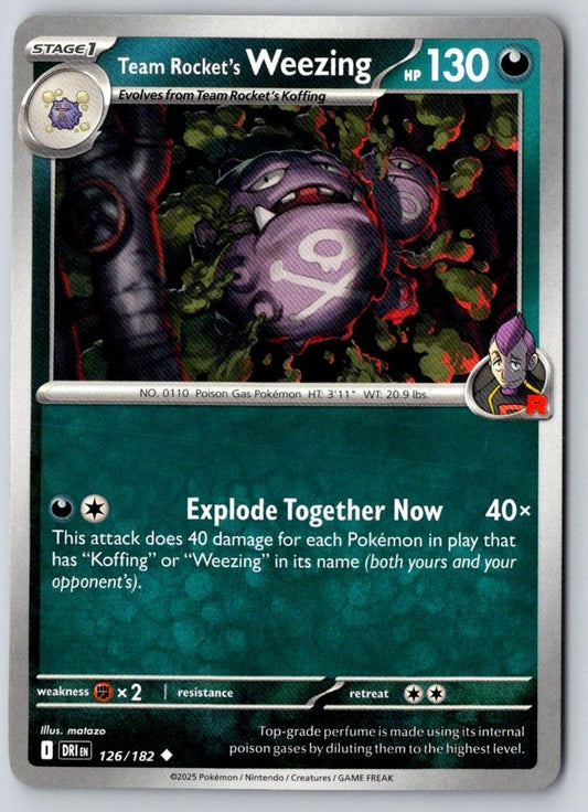 Team Rocket's Weezing 126/182 Uncommon Destined Rivals Pokemon Near Mint