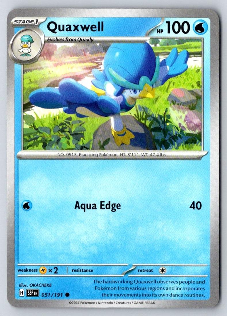 Quaxwell 051/191 Common Surging Sparks Pokemon Near Mint