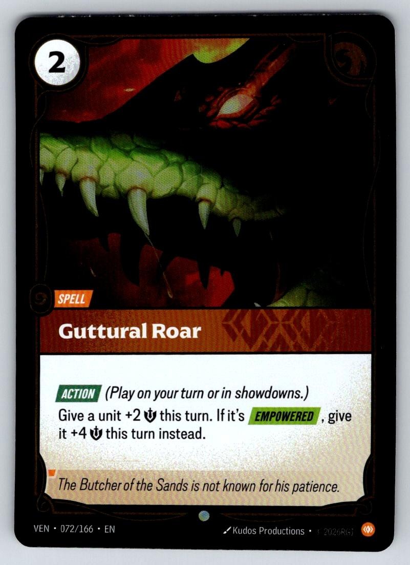 Guttural Roar 072/166 Common Vendetta Riftbound Near Mint