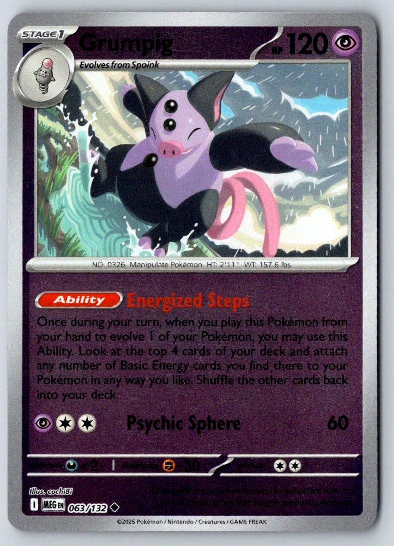 Grumpig 063/132 Uncommon Mega Evolution Pokemon Near Mint