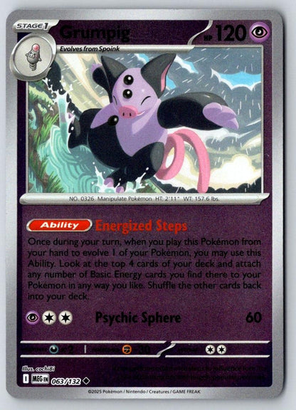 Grumpig 063/132 Uncommon Mega Evolution Pokemon Near Mint