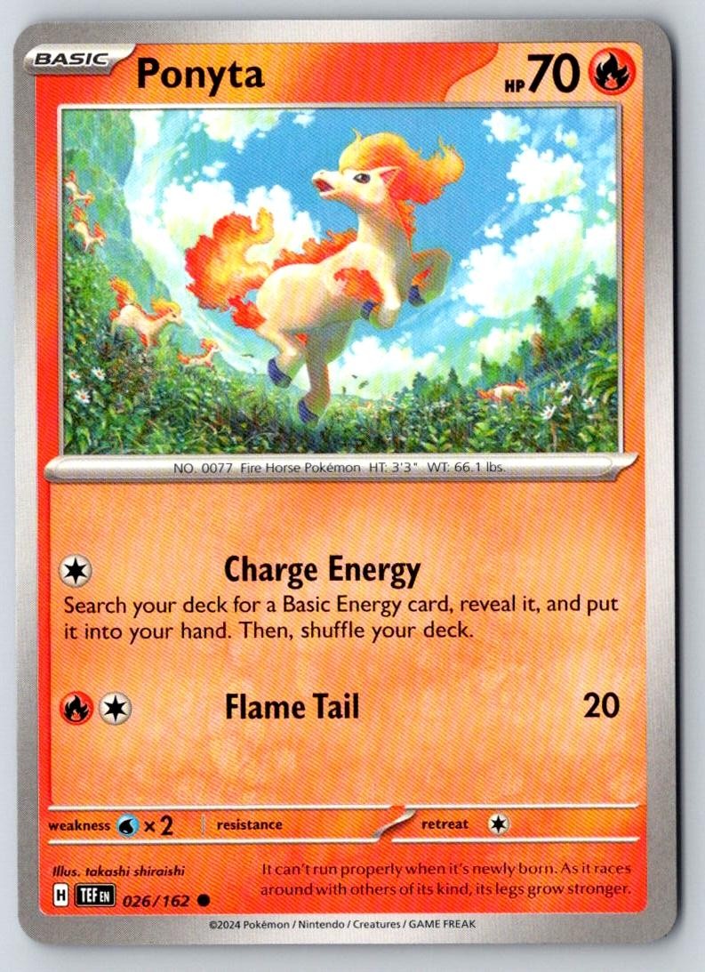 Ponyta 026/162 Common Temporal Forces Pokemon Near Mint