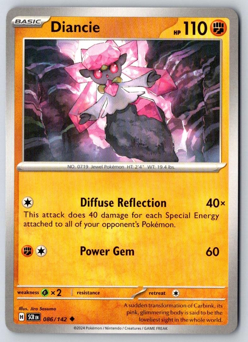 Diancie 86/142 Uncommon Stellar Crown Pokemon Near Mint