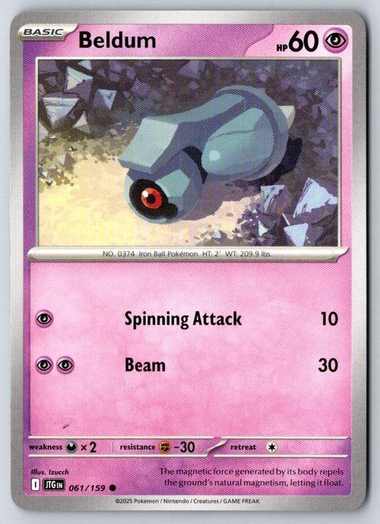 Beldum 061/159 Common Journey Together Pokemon Near Mint